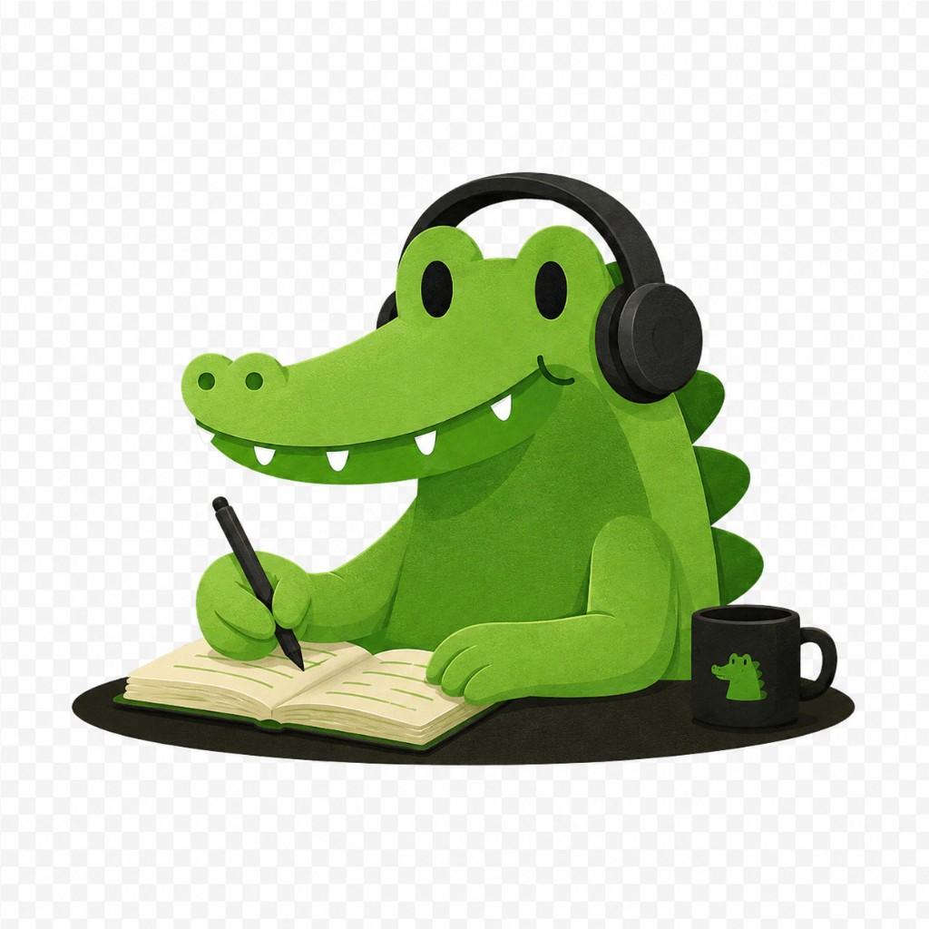 Gator focused with headphones